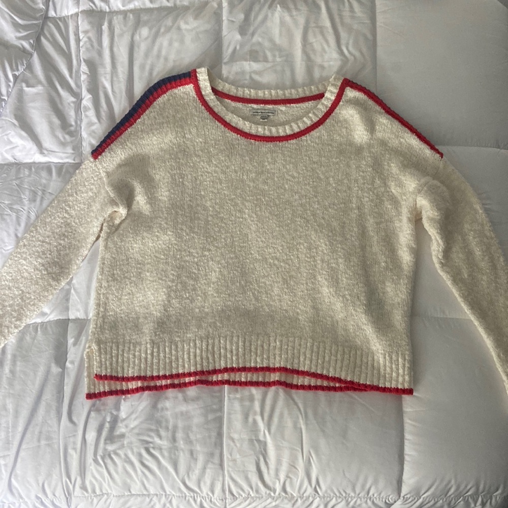 white knit sweater